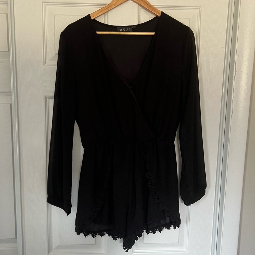 Black Long Sleeve Romper